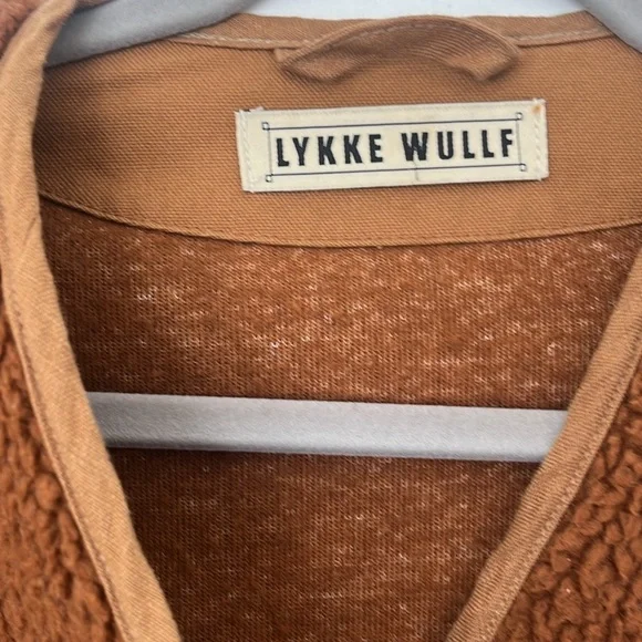 Lykke Wuulf Sherpa Teddy Ranch Jacket Driftwood Oversized Brown Jacket | Sz M/L - Picture 5 of 6